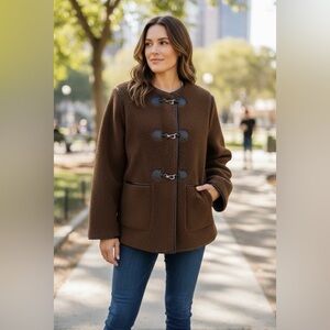 NWT Rebecca Minkoff Woman’s Faux Shearling Toggle Jacket chocolate brown/S Large